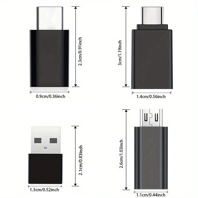 AliExpress 8pcs USB to USB C Adapter, USB Type C Female to USB Adapter, Micro USB to USB C Female Male Converter Connector, for Laptop Car, view 6