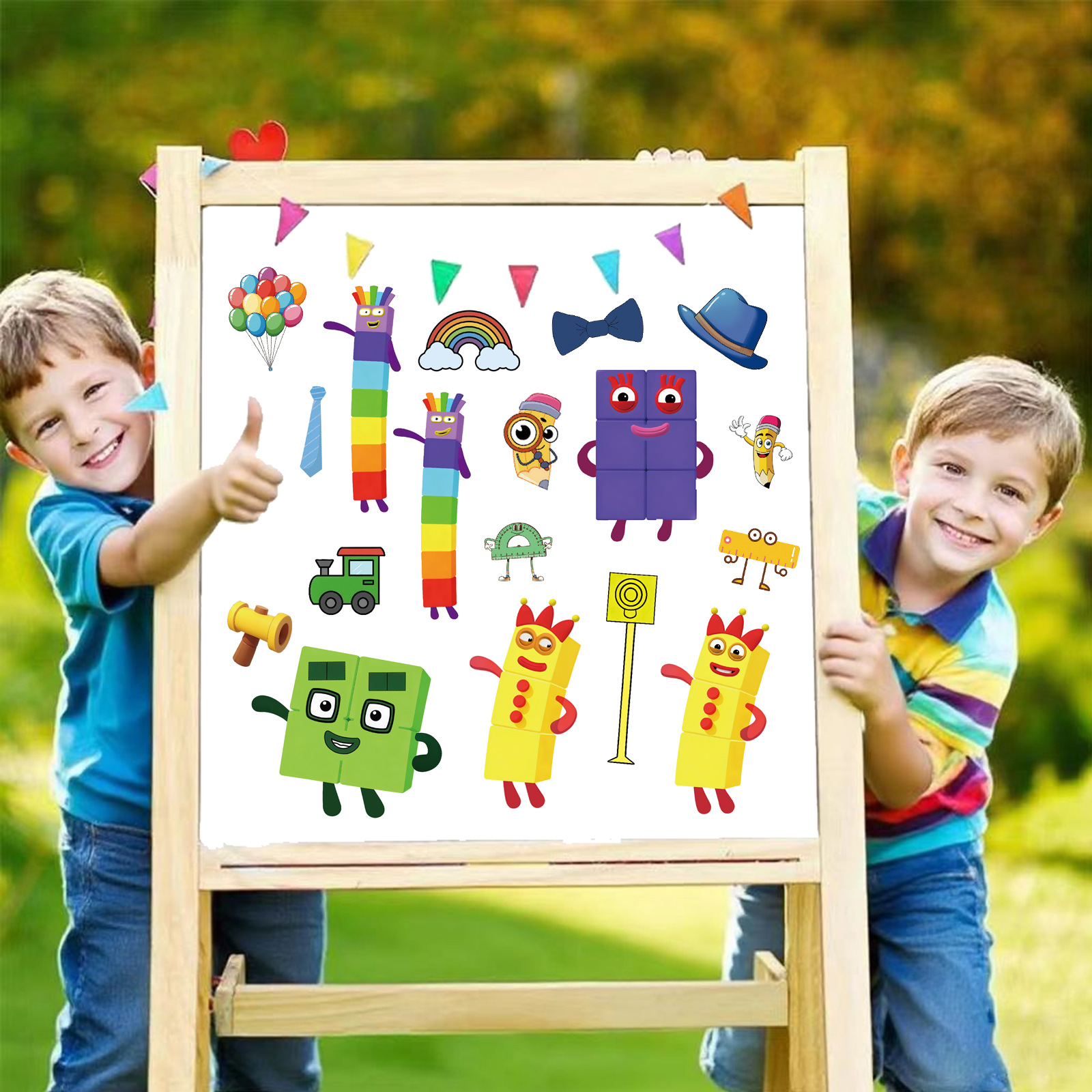 AliExpress 8Sheets Digital Building Blocks Cute Puzzle Stickers Cartoon Building Blocks  Stationery Decor DIY Face Stickers, view 3