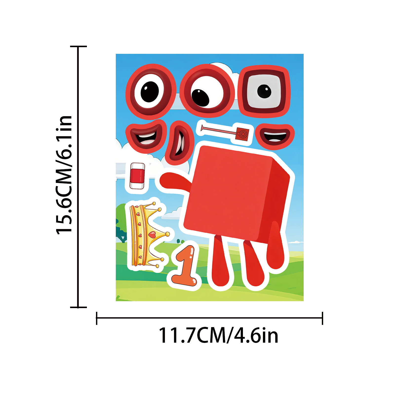 AliExpress 8Sheets Digital Building Blocks Cute Puzzle Stickers Cartoon Building Blocks  Stationery Decor DIY Face Stickers, view 4