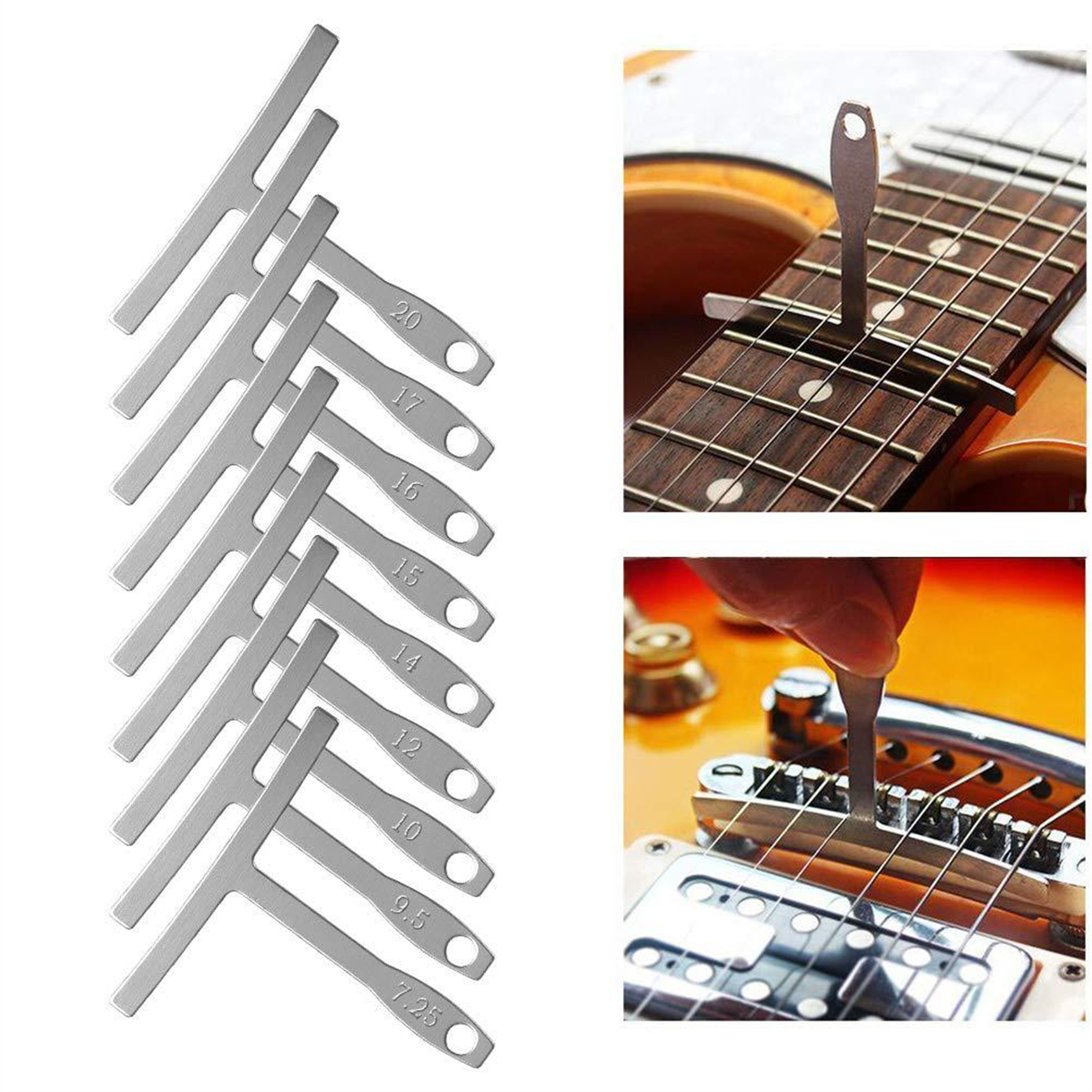 AliExpress 9 Pcs Guitar Radius Gauge Set, Under String Radius Gauge & Fretboard Measuring Tool, Luthier Tools for Acoustic Electric Guitar