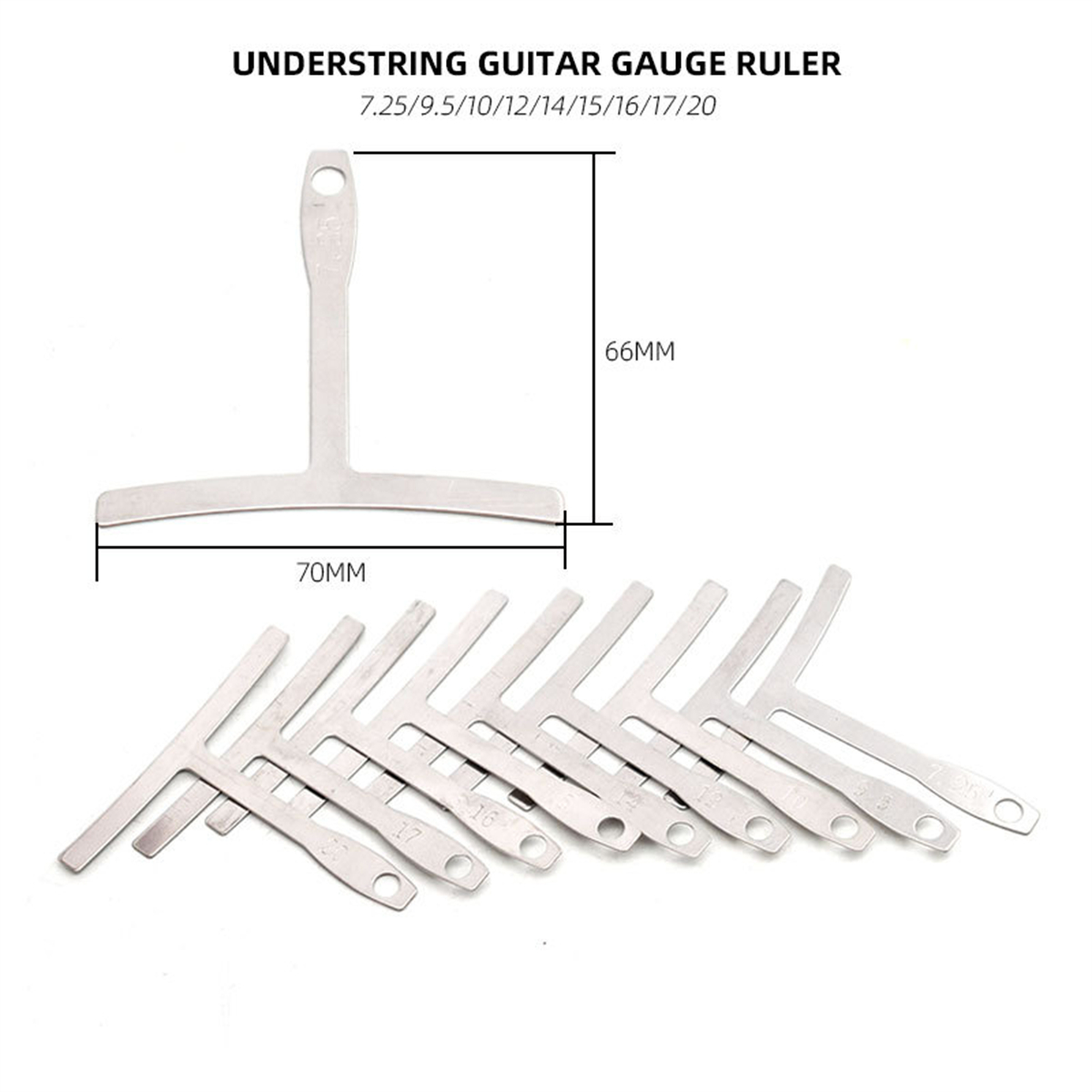 AliExpress 9 Pcs Guitar Radius Gauge Set, Under String Radius Gauge & Fretboard Measuring Tool, Luthier Tools for Acoustic Electric Guitar, view 2