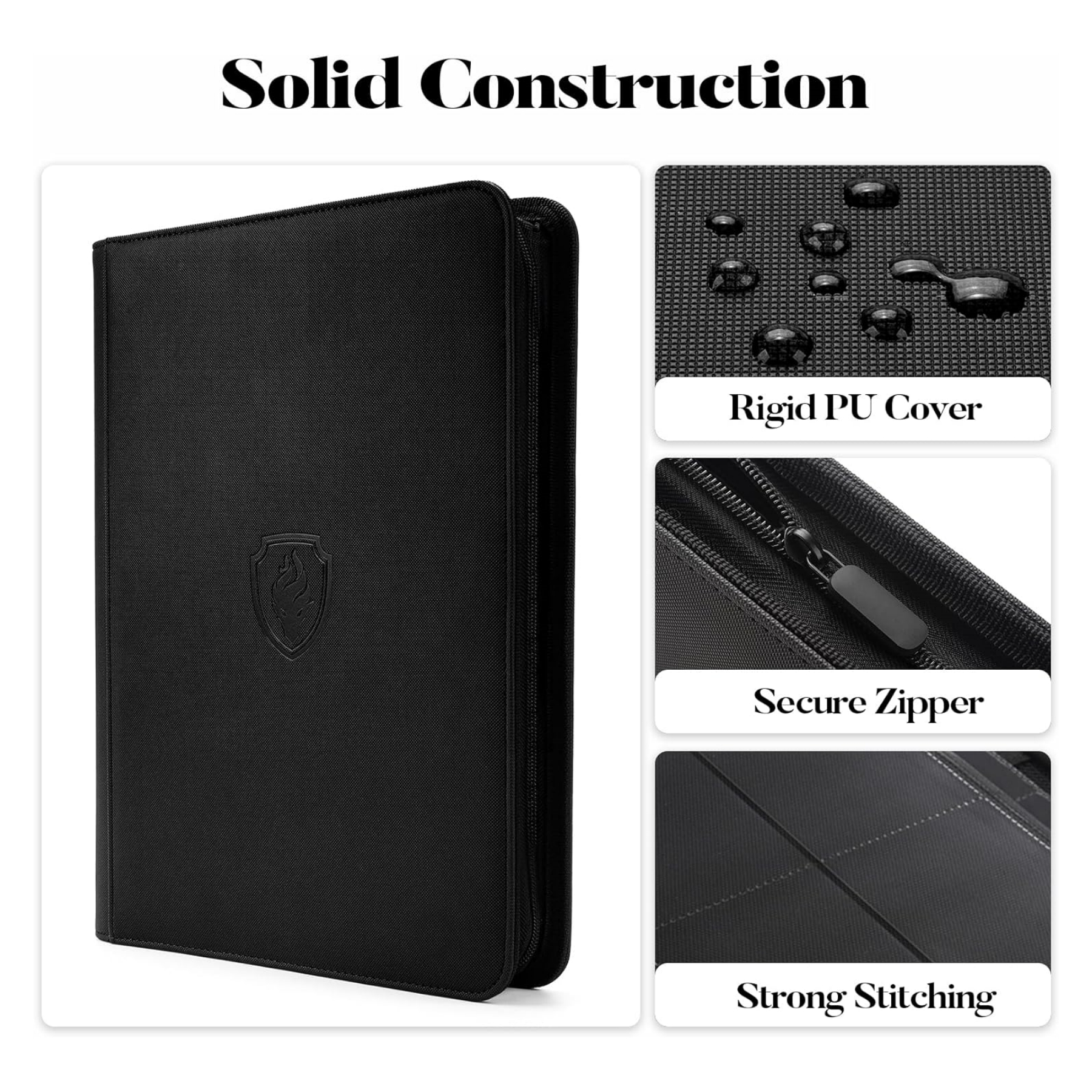 AliExpress 9 Pocket Trading Card Binder, PU Cover Zipper Card Collection Album, Sturdy 360 Side-Loading Card Folder Holder for Game Cards, view 5