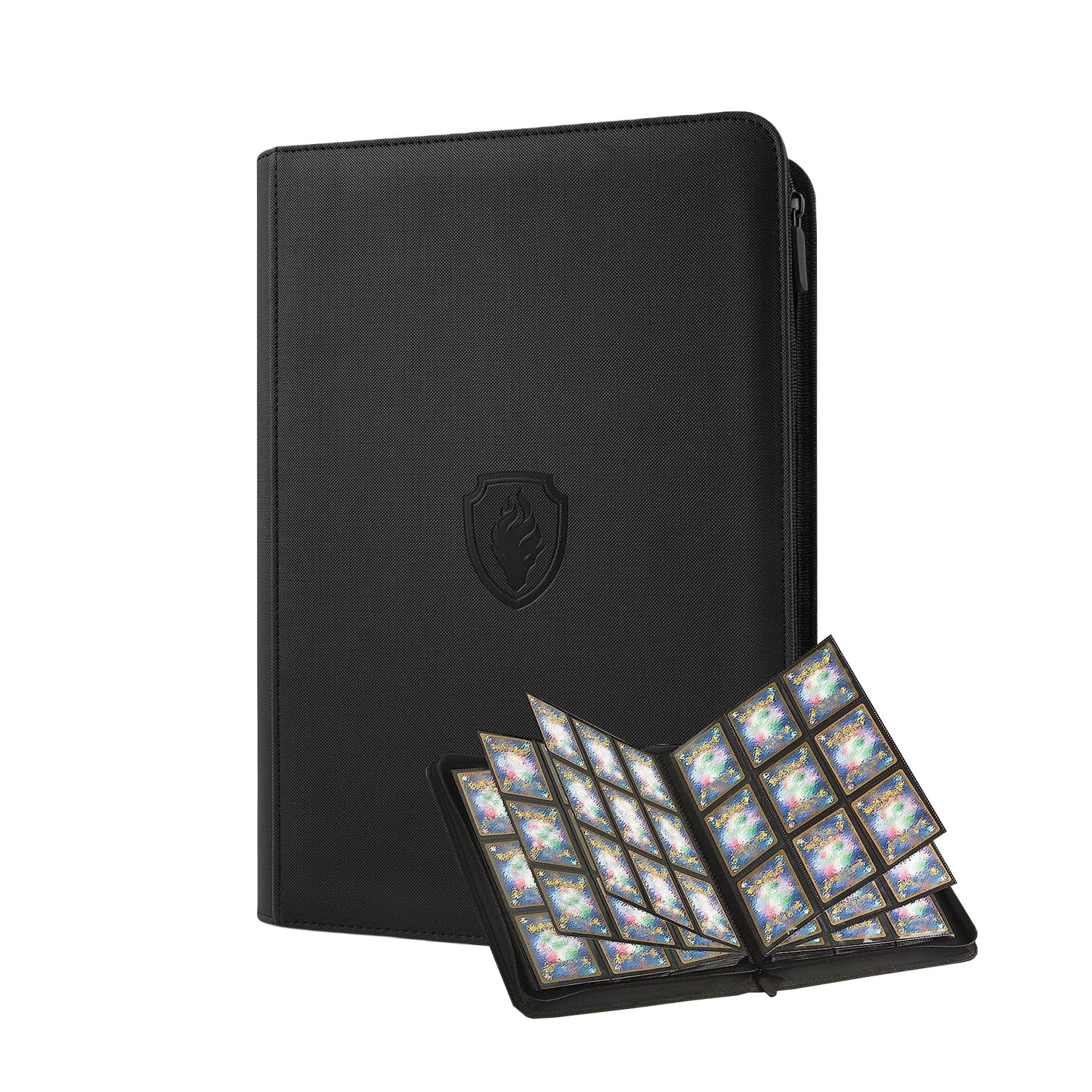 AliExpress 9 Pocket Trading Card Binder, PU Cover Zipper Card Collection Album, Sturdy 360 Side-Loading Card Folder Holder for Game Cards