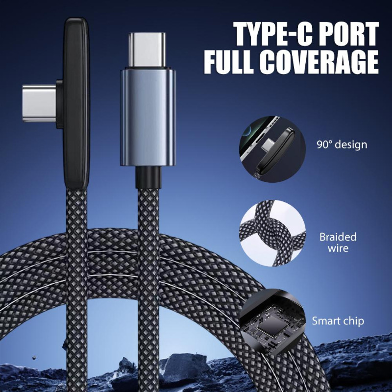 AliExpress 90-Degree Right-Angle USB-C Cable (100W), view 4