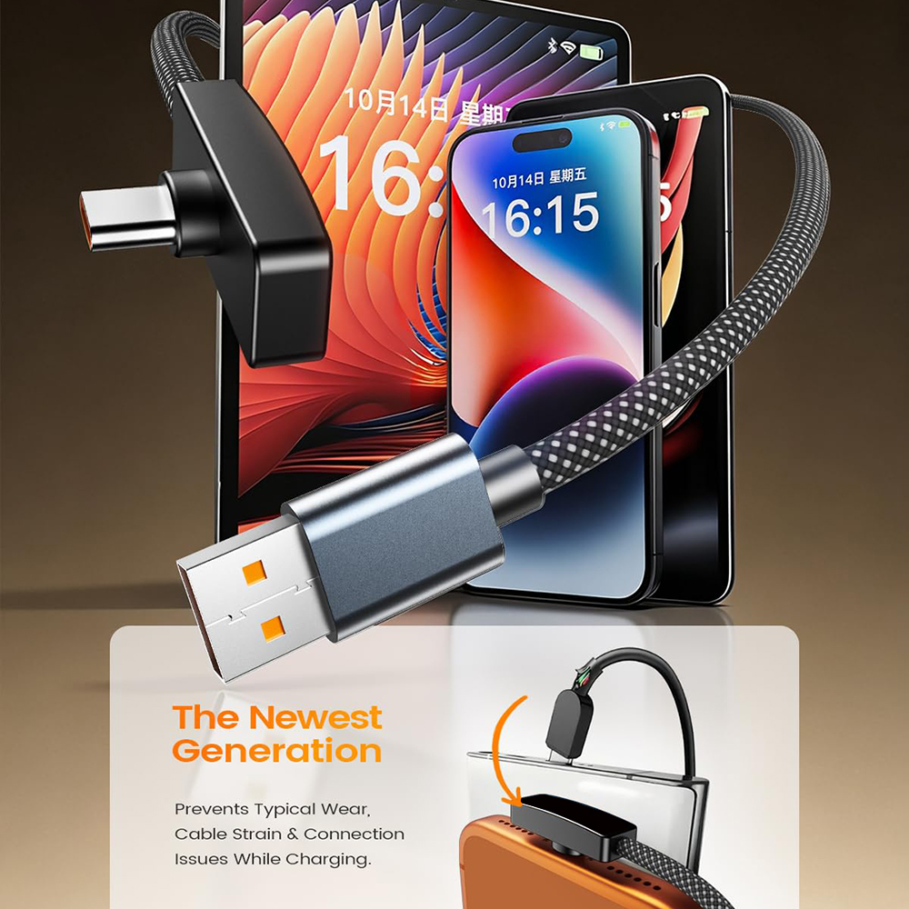 AliExpress 90-Degree Right-Angle USB-C Cable (100W), view 5