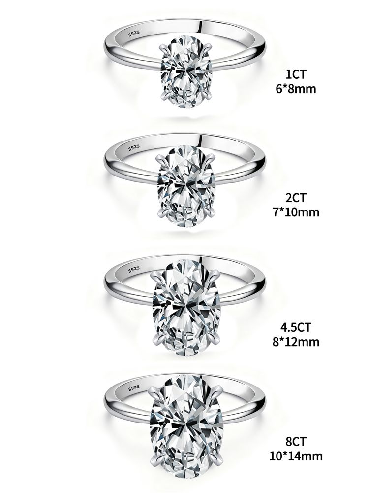AliExpress 925 Silver Oval Zircon Cocktail Ring for Women, view 4