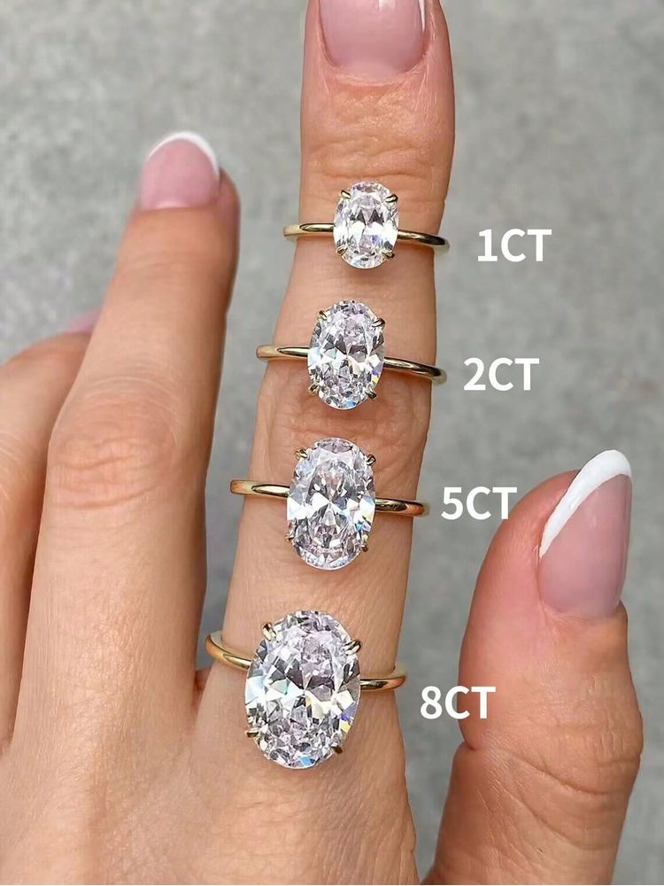 AliExpress 925 Sterling Silver Oval Zircon Ring for Women, view 3