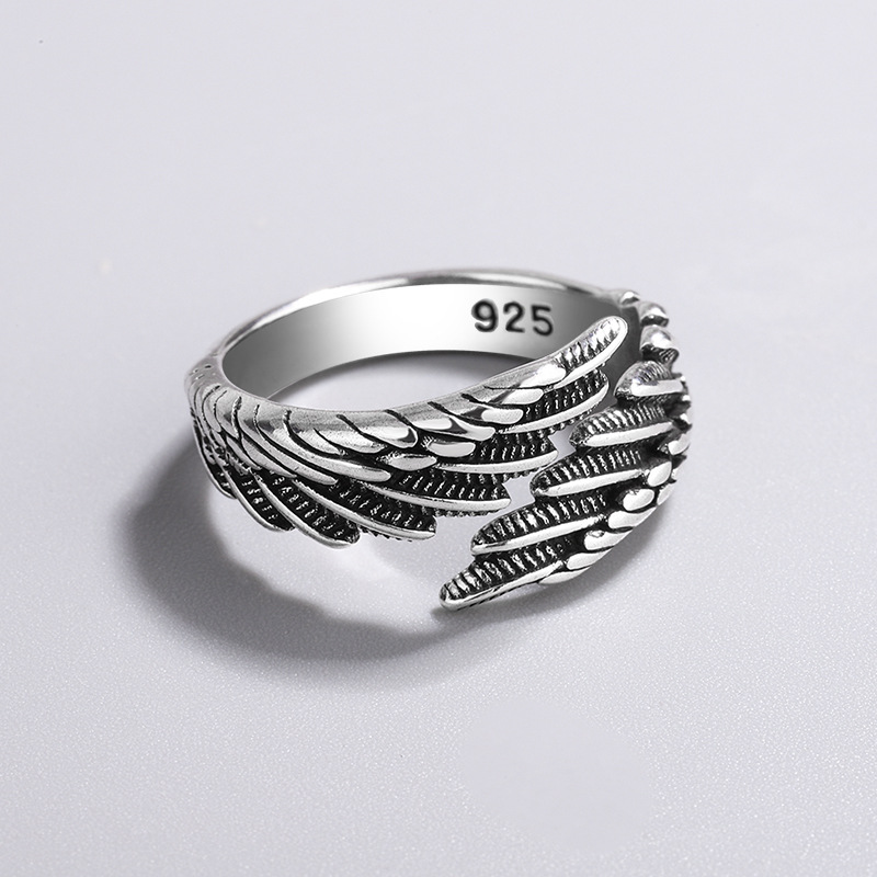 AliExpress 925 Silver Angel Wing Feather Ring