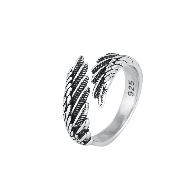 AliExpress 925 Silver Angel Wing Feather Ring, view 5