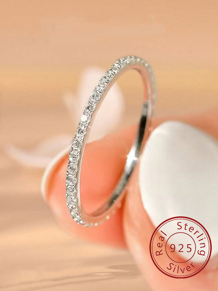 AliExpress 1.4mm Zircon Stackable 925 Silver Ring