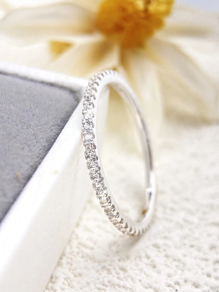 AliExpress 1.4mm Zircon Stackable 925 Silver Ring, view 4