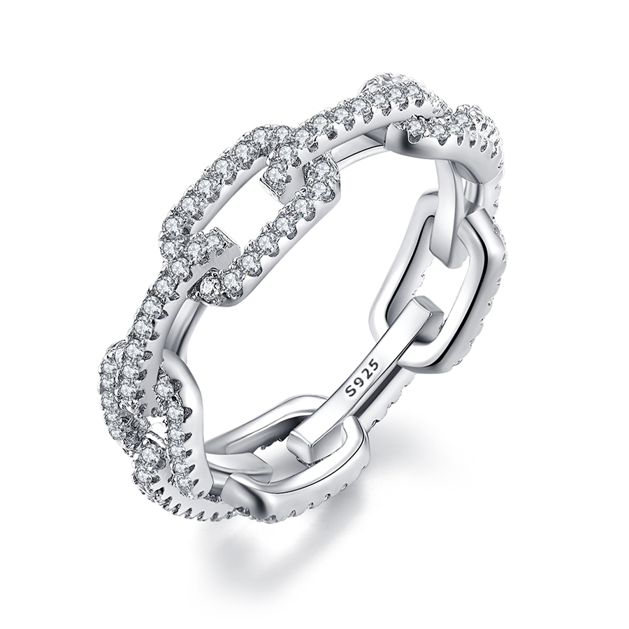 AliExpress 925 Silver Geometric Zircon Stackable Ring