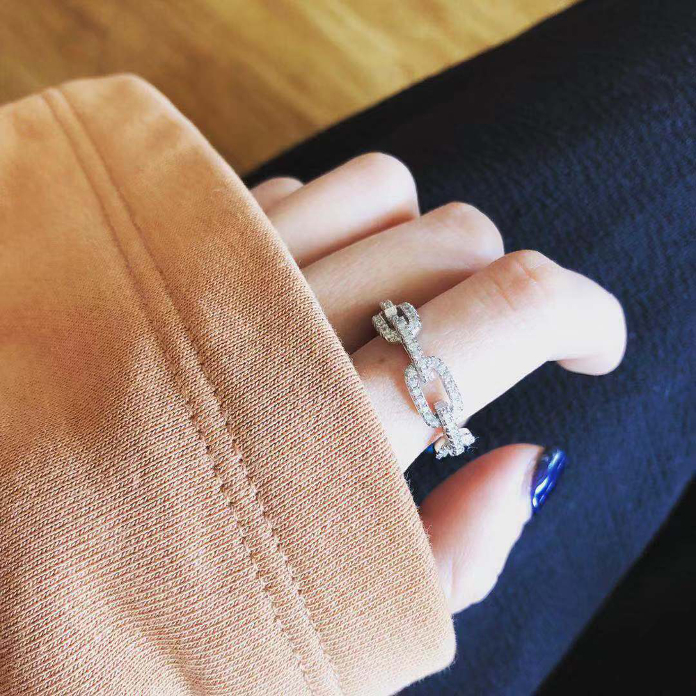 AliExpress 925 Silver Geometric Zircon Stackable Ring, view 3