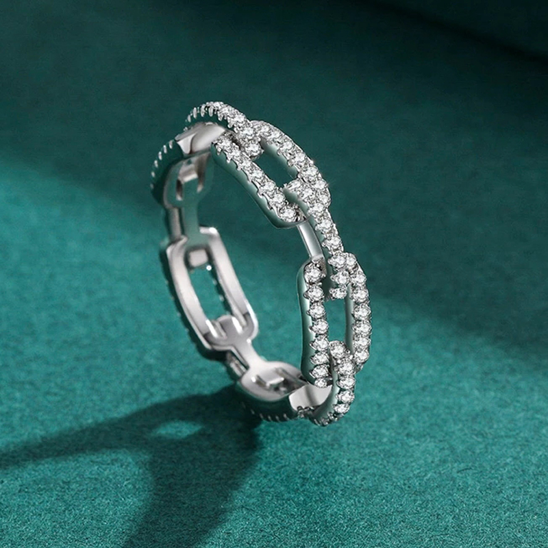 AliExpress 925 Silver Geometric Zircon Stackable Ring, view 5