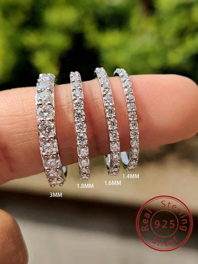 AliExpress 925 Sterling Silver Full Zircon Ring (1.4-1.8mm)