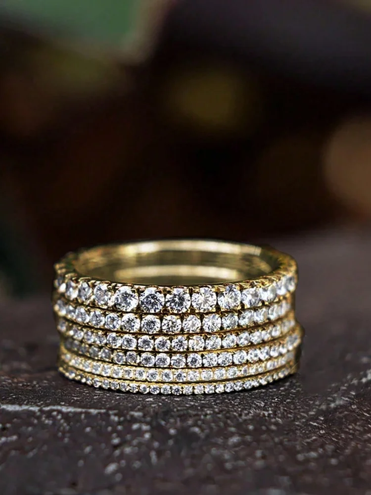 AliExpress 925 Sterling Silver Full Zircon Ring (1.4-1.8mm), view 4