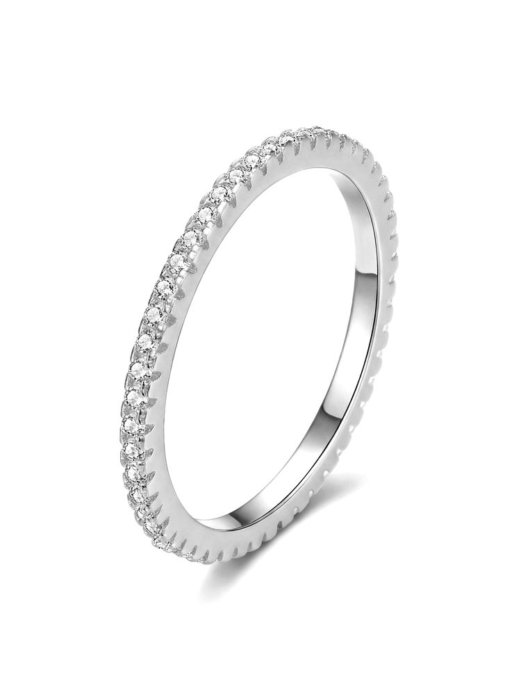 AliExpress 925 Sterling Silver Full Zircon Ring (1.4-1.8mm), view 5