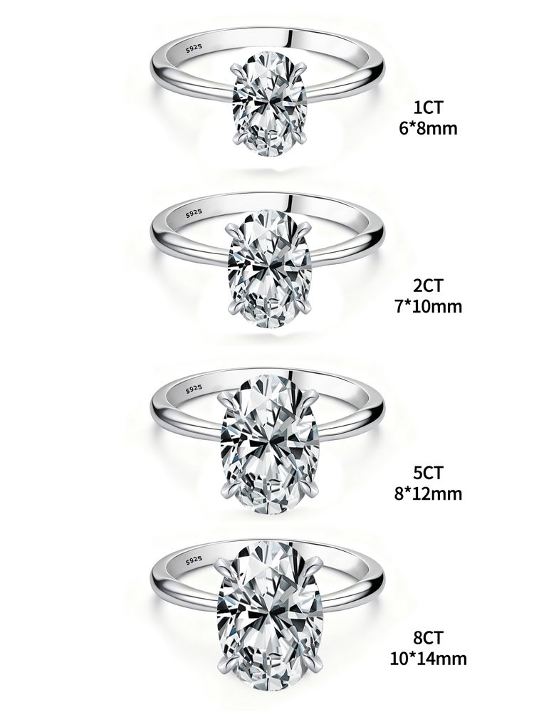 AliExpress 925 Silver Zircon Solitaire Engagement Ring (1-8CT), view 6