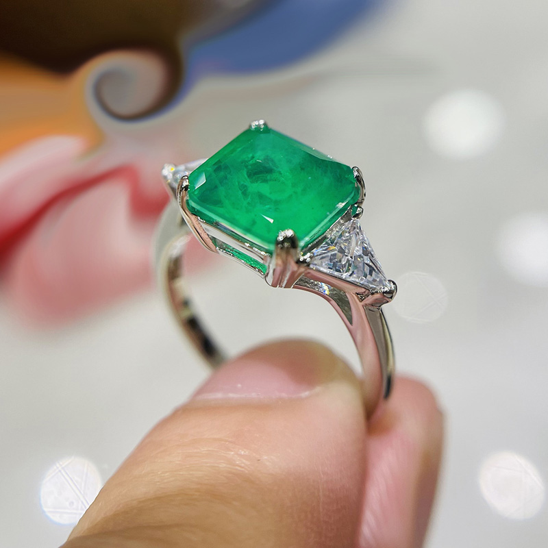 AliExpress 925 Silver Paraiba Tourmaline Gemstone Ring (9x9mm), view 2