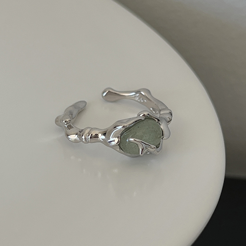 AliExpress 925 Silver-Plated Hetian Jade Bamboo Ring