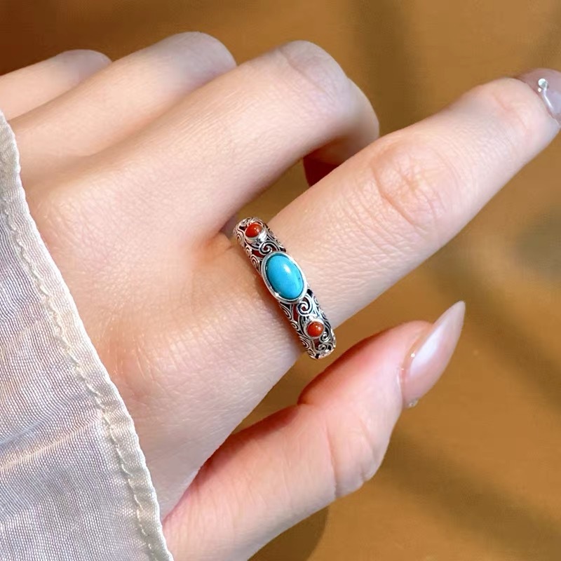 AliExpress Vintage Pattern Simulated Diamond 925 Silver Ring, view 2