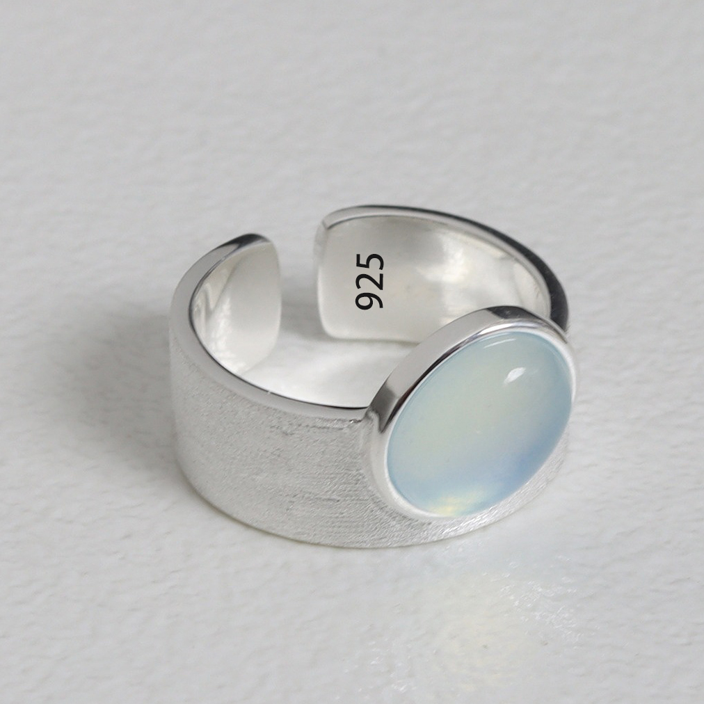 AliExpress 925 Sterling Silver Moonstone Minimalist Ring