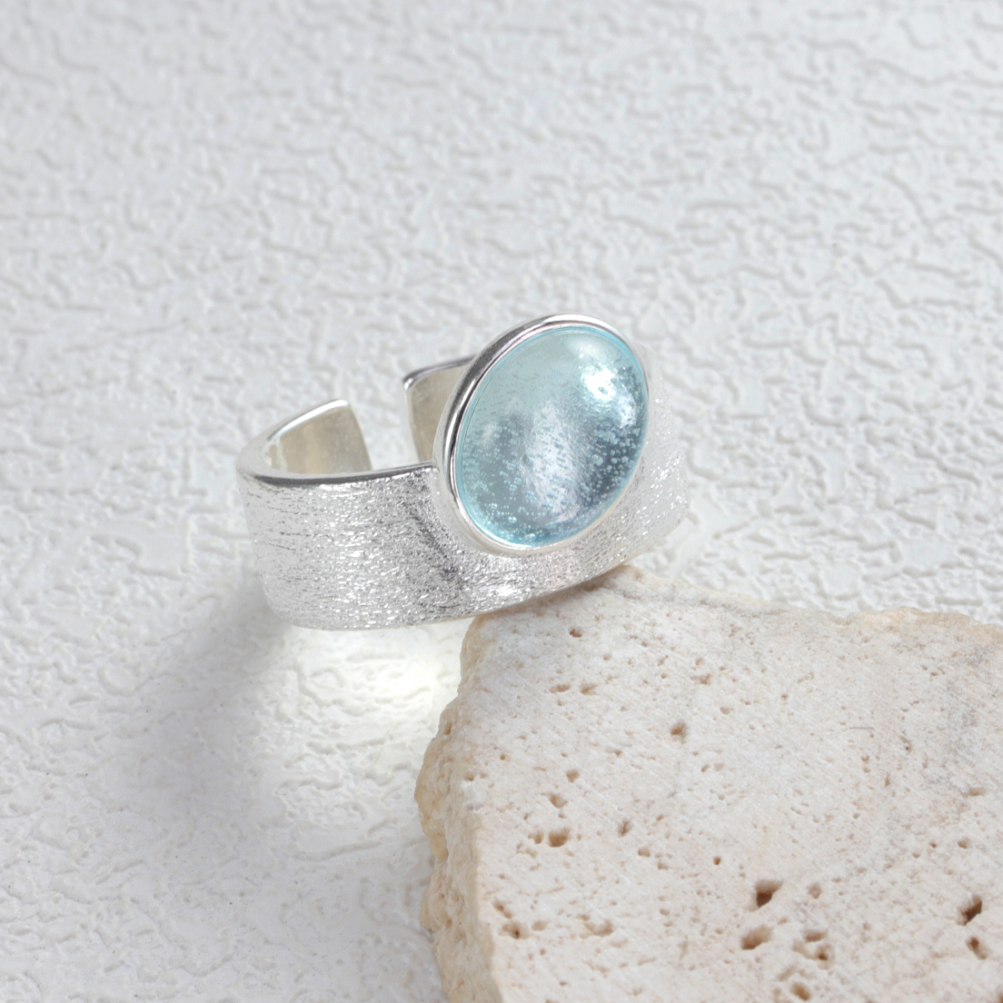 AliExpress 925 Sterling Silver Moonstone Minimalist Ring, view 2