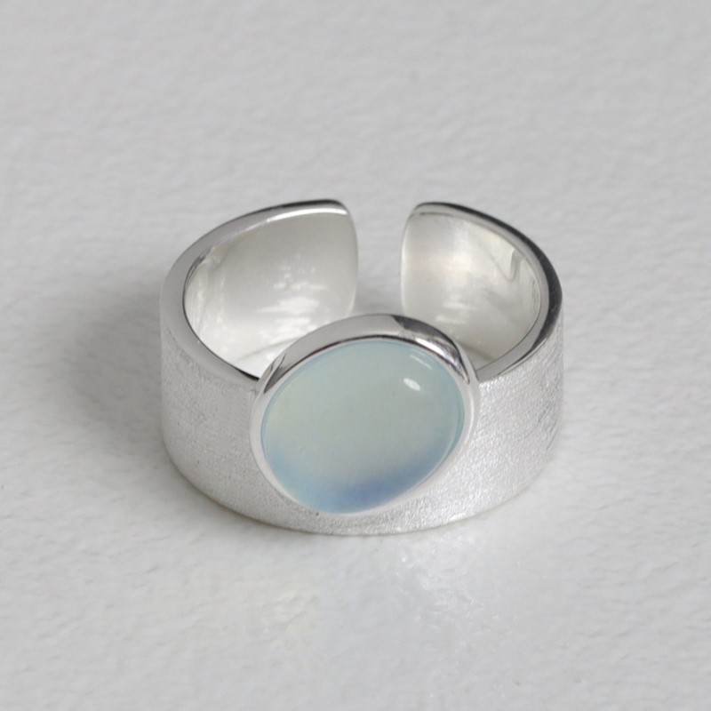 AliExpress 925 Sterling Silver Moonstone Minimalist Ring, view 5