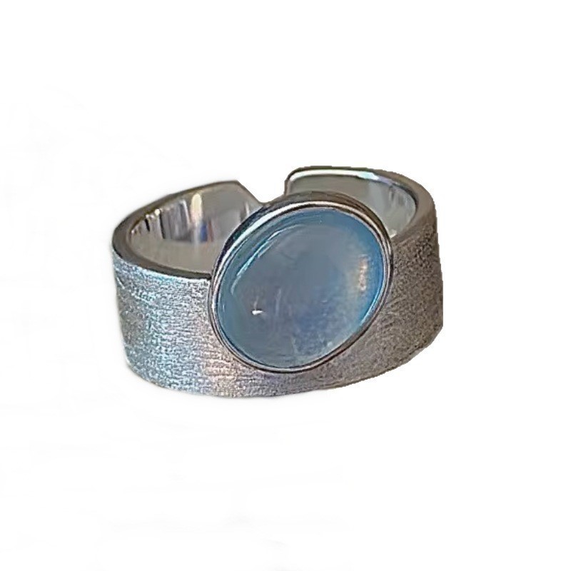AliExpress 925 Sterling Silver Moonstone Minimalist Ring, view 6