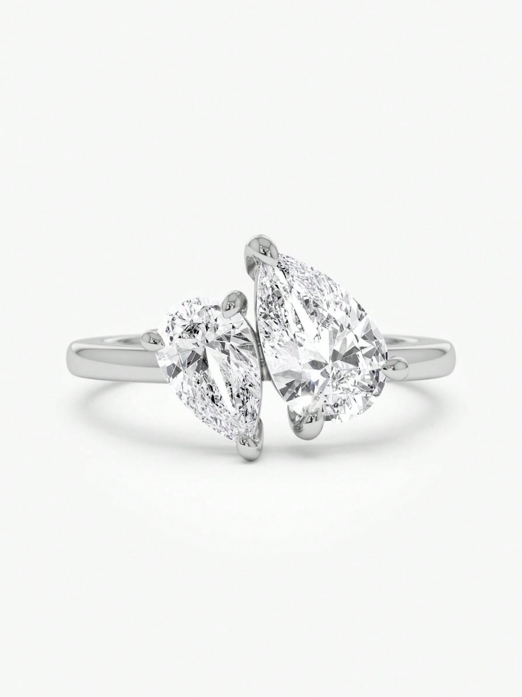 AliExpress 925 Silver Pear CZ Water Drop Ring for Women, view 5