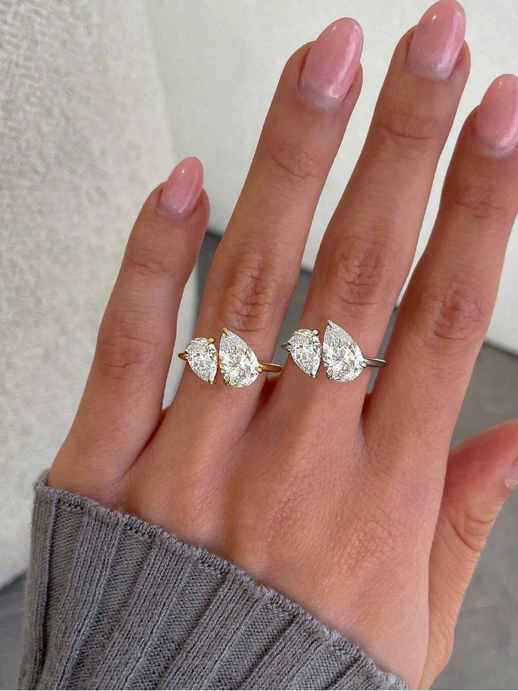 AliExpress 925 Silver Water Drop Zircon Ring for Women, view 2