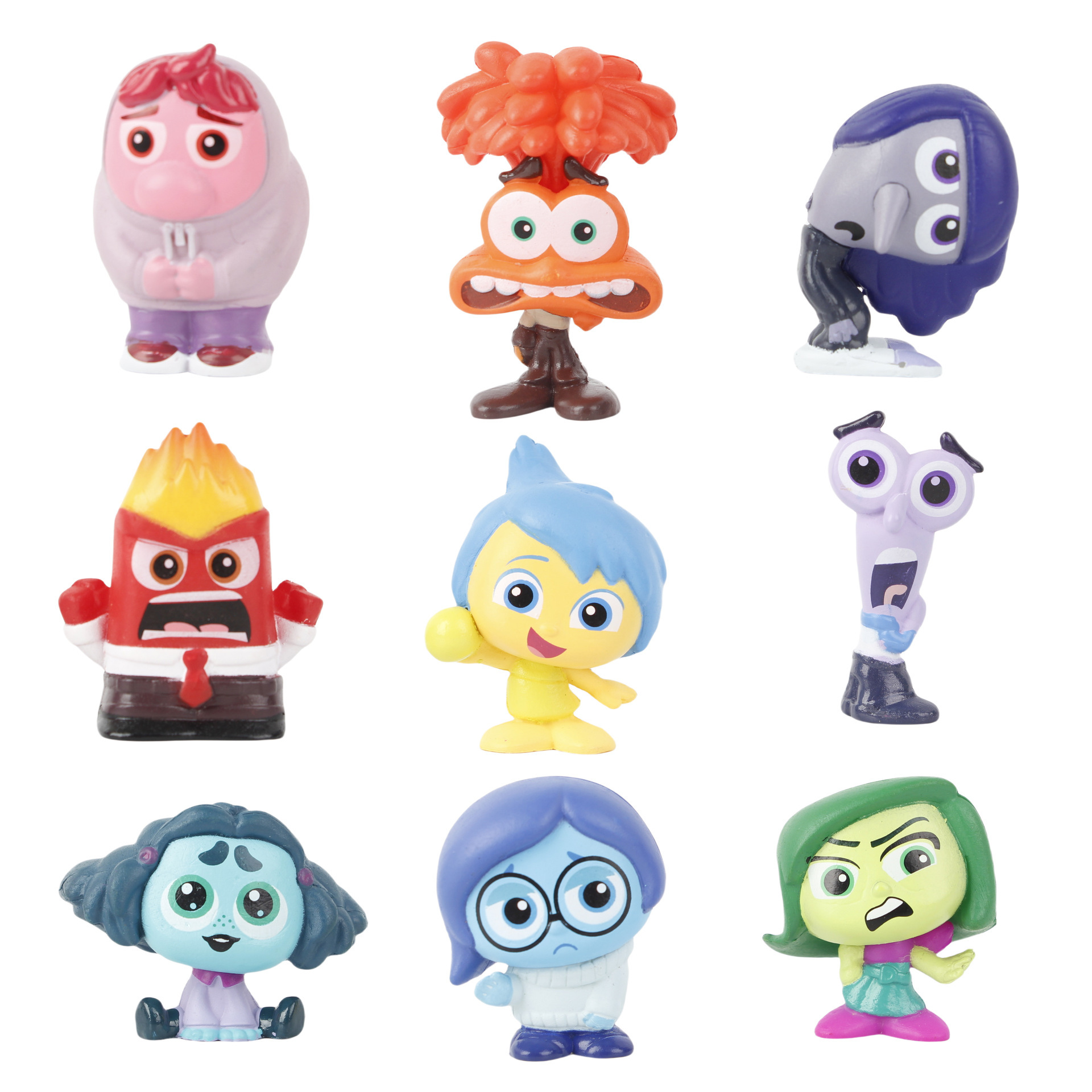 AliExpress 9PCS Mini Inside Out 2 Action Figure Toy Cartoon Movie Joy Anxiety Anger Sadness Disgust Fear Model Doll Figurines Kids Gift