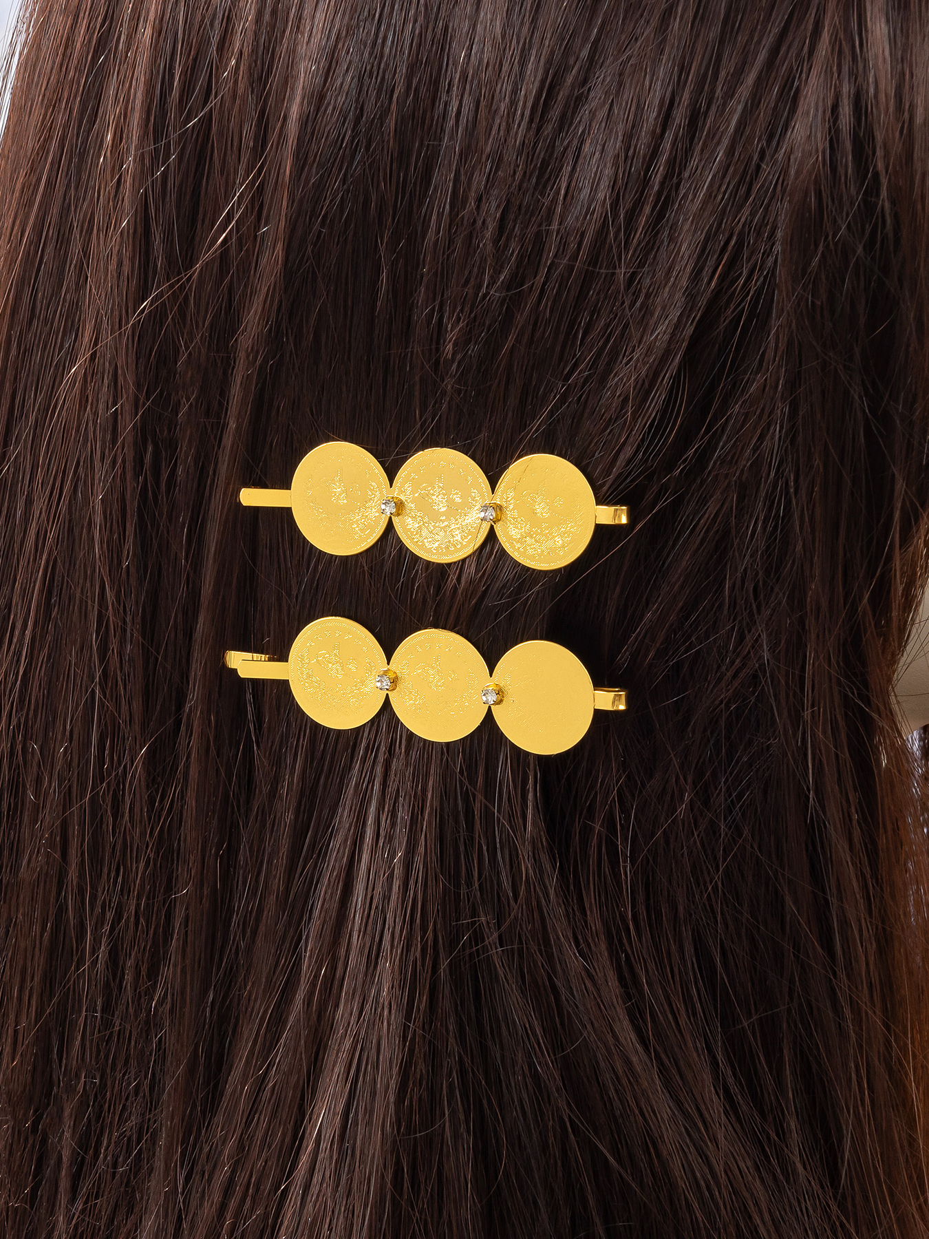 AliExpress A Pair Of Fashionable Hairpin Coin Tassel Gold Simple-edge Clip Ladies' Accessory Single Clip, view 2