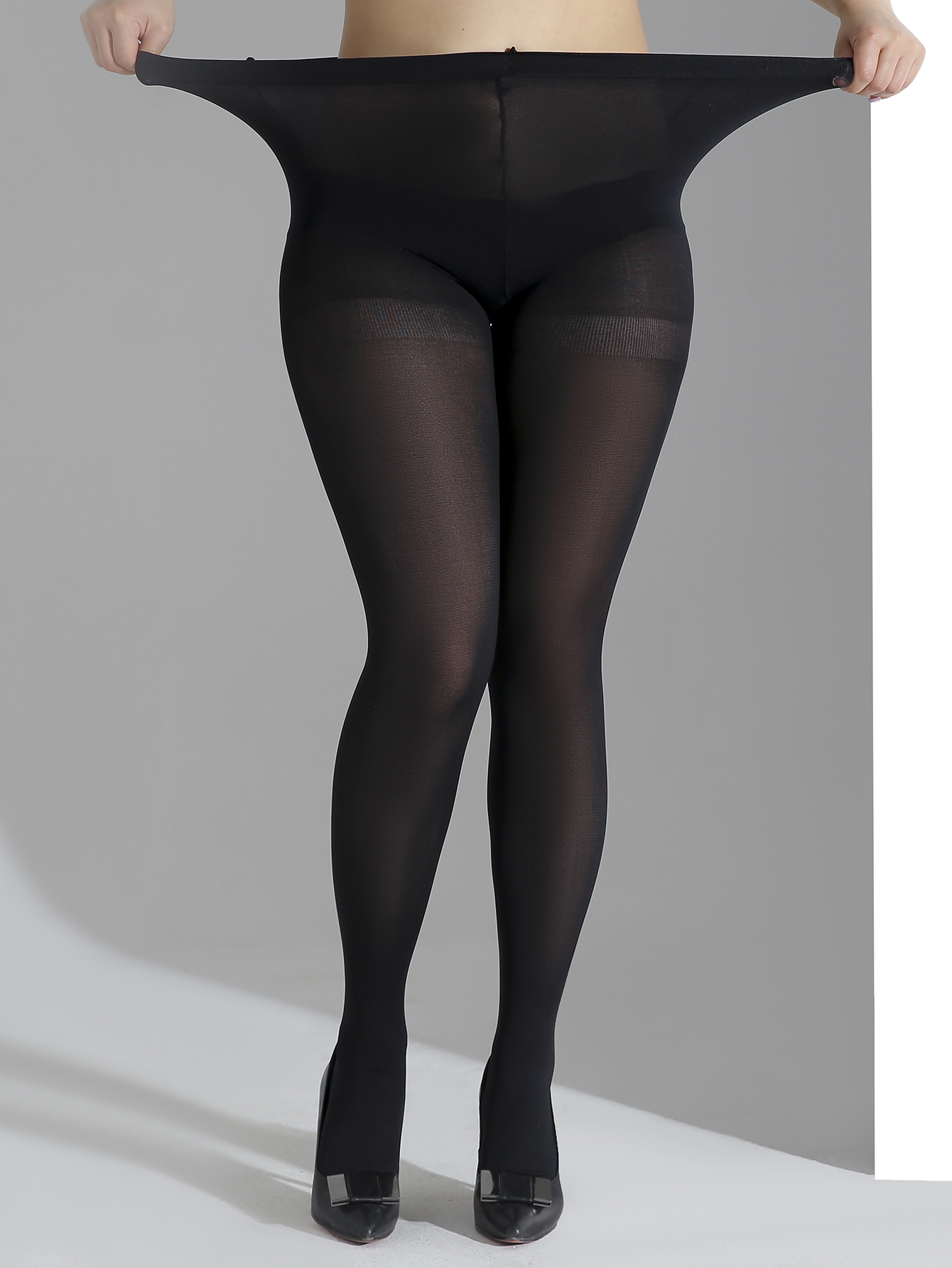 AliExpress A PAIRS Transparent Black Solid Color Plus Size Pantyhose Ultra-thin Nylon Stocking Korea Slim High Quality Tights, view 2