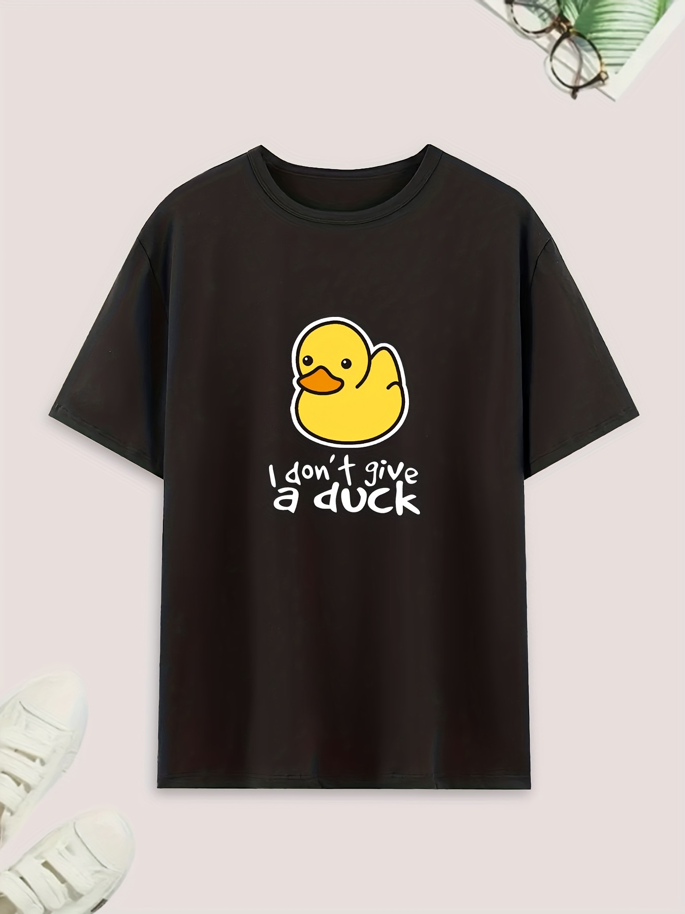 AliExpress A set of duck printed casual pajamas and home clothes, duck printed shorts, and a T-shirt with a duck pattern, comfortable summe, view 3