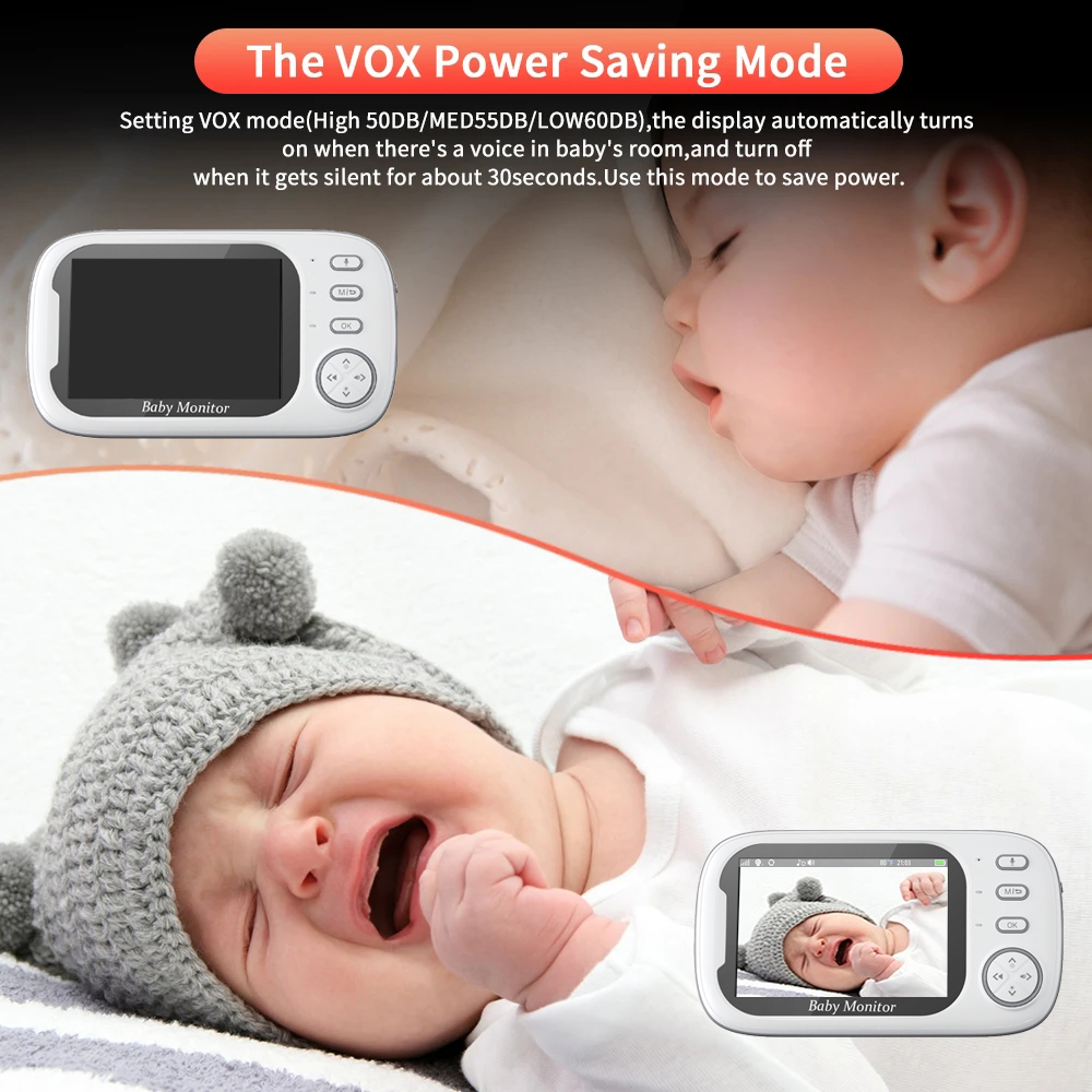 AliExpress ABM600 Baby Monitor With Camera LCD Electronic Babysitter Wireless 2 Way Audio Talk Video Baby Nanny Device Upgraded Caregiver, view 3