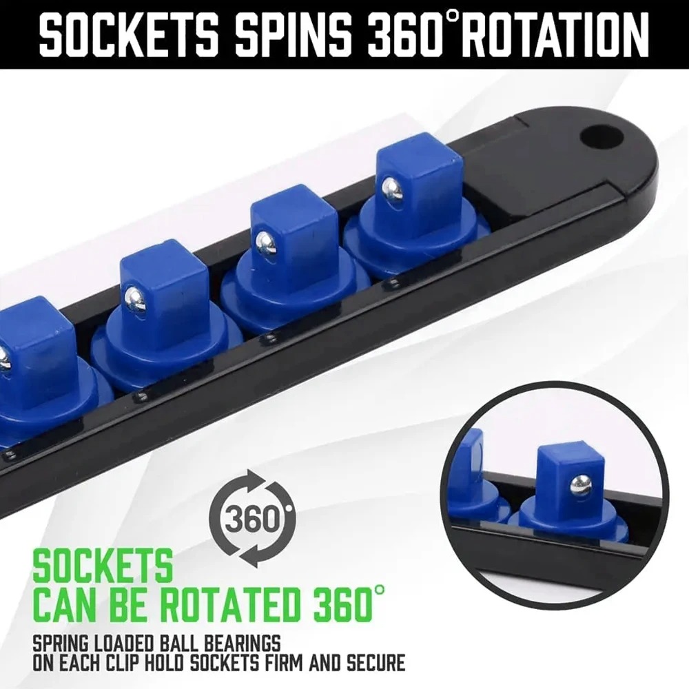 AliExpress Blue ABS Swivel Socket Organizer Rail, view 3