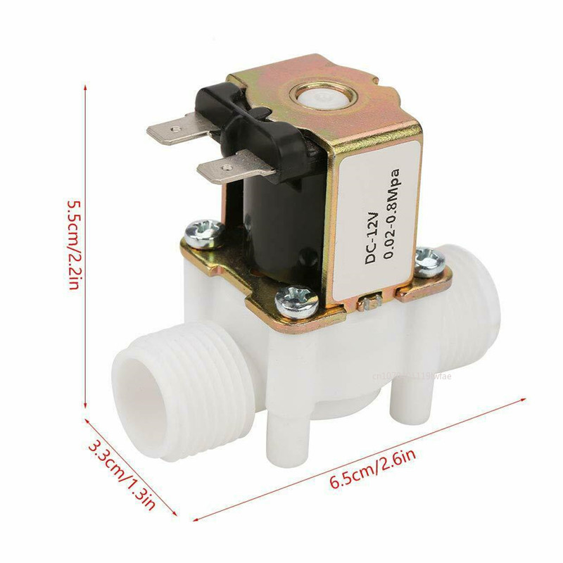 AliExpress AC 220V DC 12V 24V 1/2" 3/4" Plastic Electric Normally Closed Solenoid Valve Magnetic Water Air Pressure Controller Switch, view 6