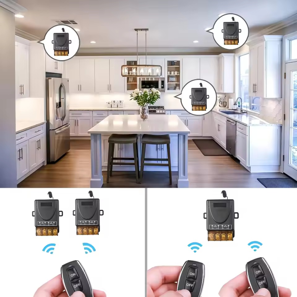 AliExpress AC220V 433Mhz Remote Control Switch Hign Power On off Remote Control Transmitter for Water Pump Motor LED/Electric Appliance, view 2