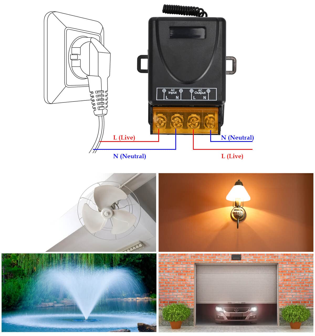 AliExpress AC220V 433Mhz Remote Control Switch Hign Power On off Remote Control Transmitter for Water Pump Motor LED/Electric Appliance, view 5