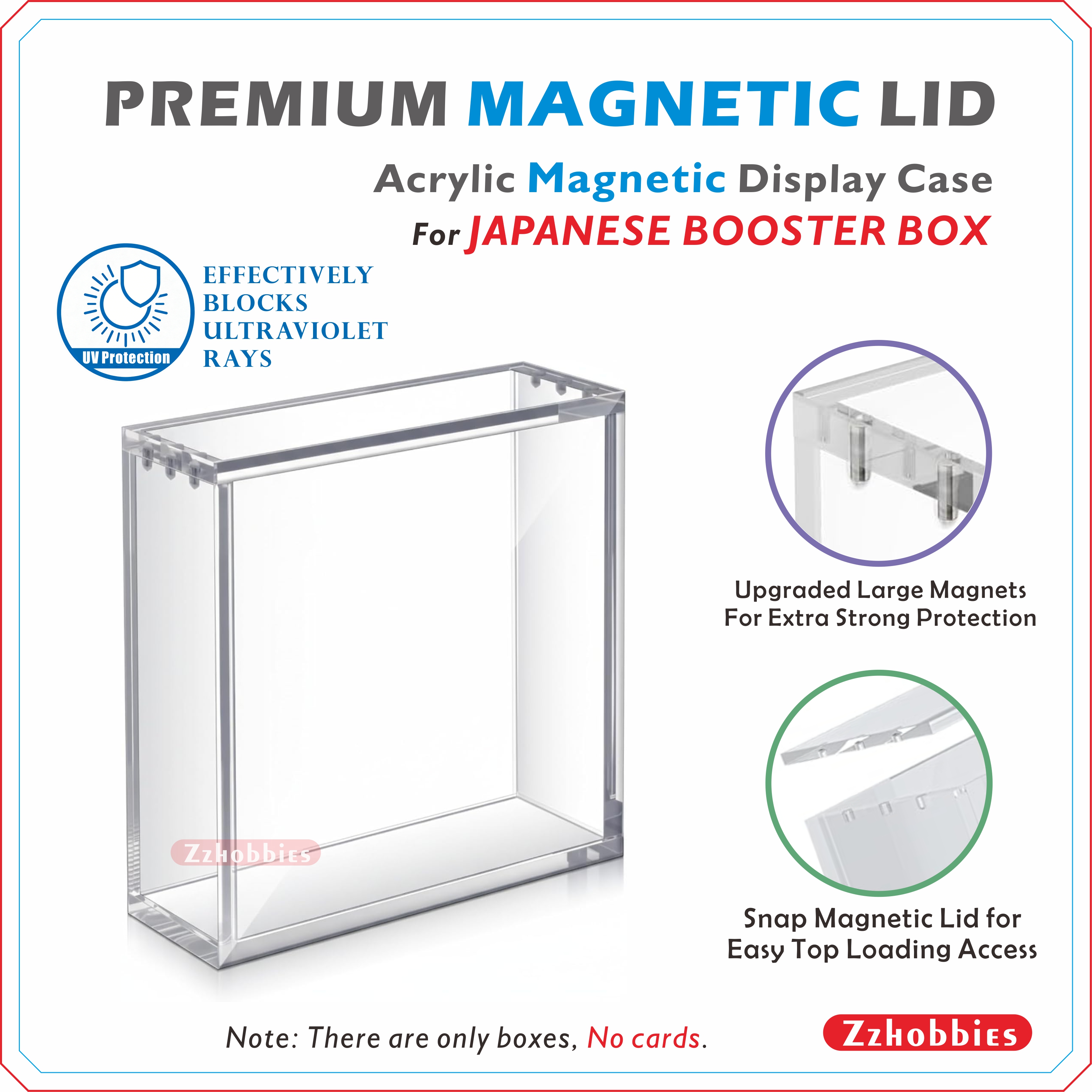AliExpress Acrylic Magnetic Display Case for Japanese Booster Box 5mm Clear Display Cases for Collectibles, view 2