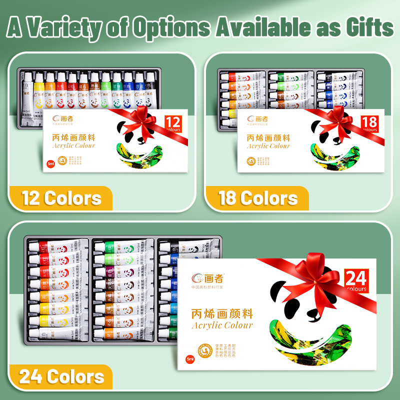 AliExpress Acrylic Paint Set 12/18/24 Colors 5ml/0.17oz,Water-Proof Portable Art Rich Pigments for DlY Craft,Drawing,Painting,Canvas, Rock, view 6