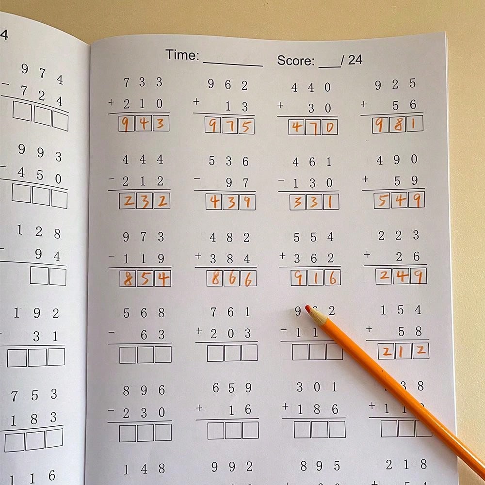 AliExpress Addition and Subtraction Within 1000 Maths Workbook Primary School Training Book Arithmetic Competition Teaching Aids, view 4