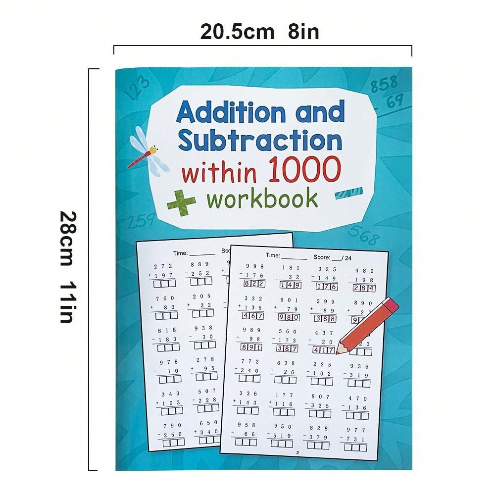 AliExpress Addition and Subtraction Within 1000 Maths Workbook Primary School Training Book Arithmetic Competition Teaching Aids Montessori, view 2