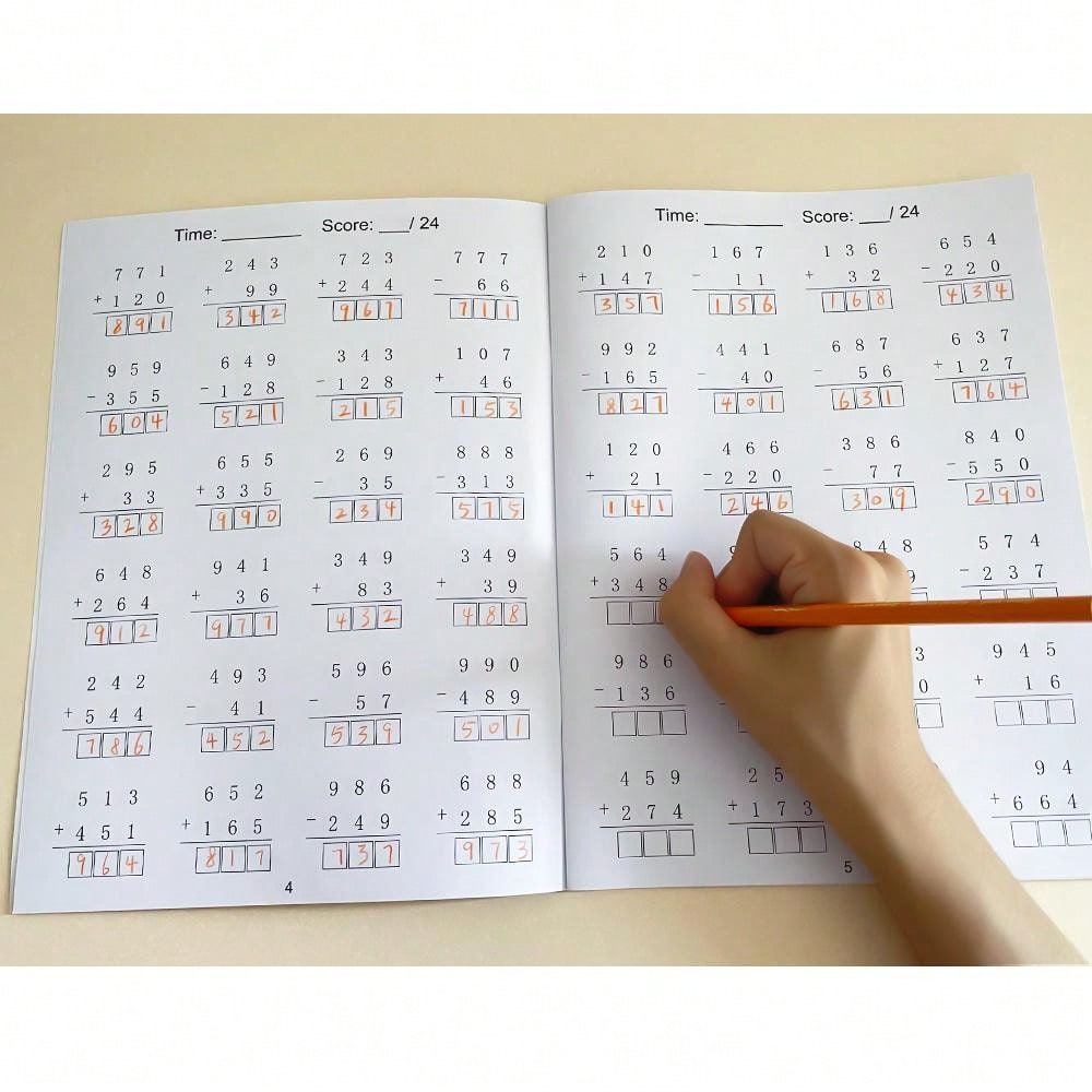 AliExpress Addition and Subtraction Within 1000 Maths Workbook Primary School Training Book Arithmetic Competition Teaching Aids Montessori, view 3