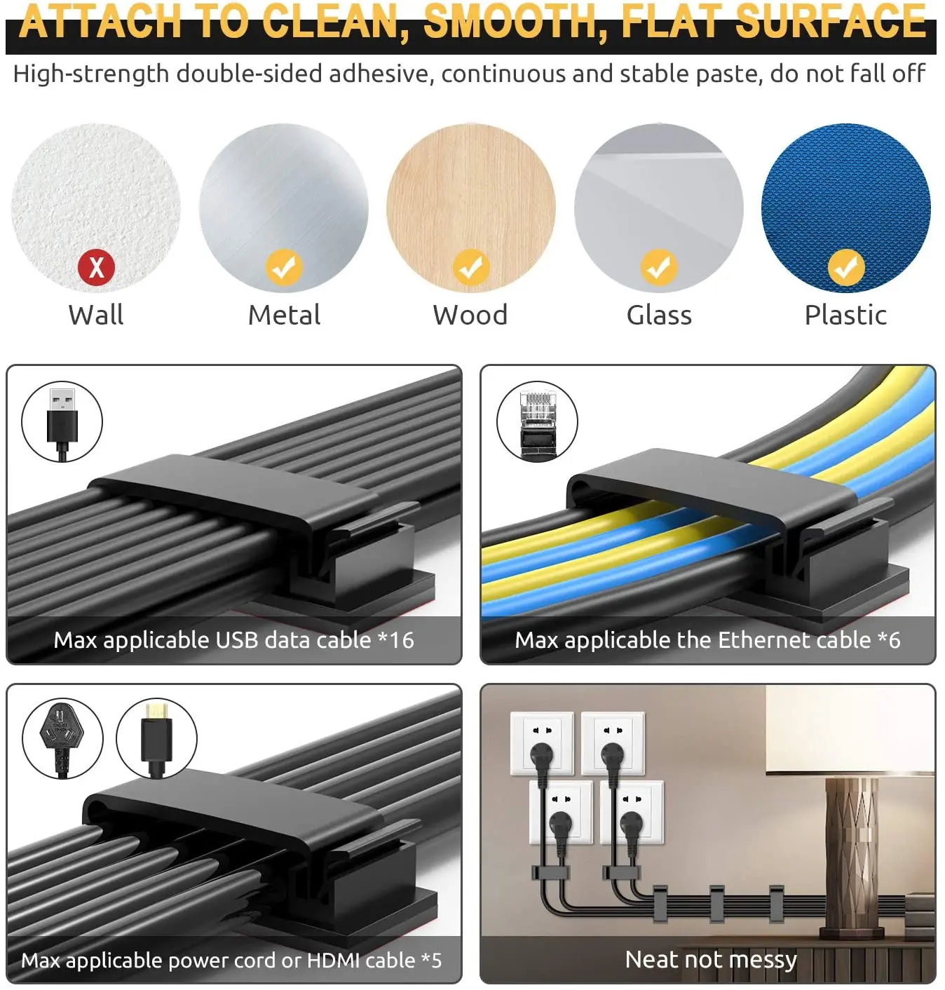 AliExpress Self-Adhesive Cable Organizer Clips, view 6