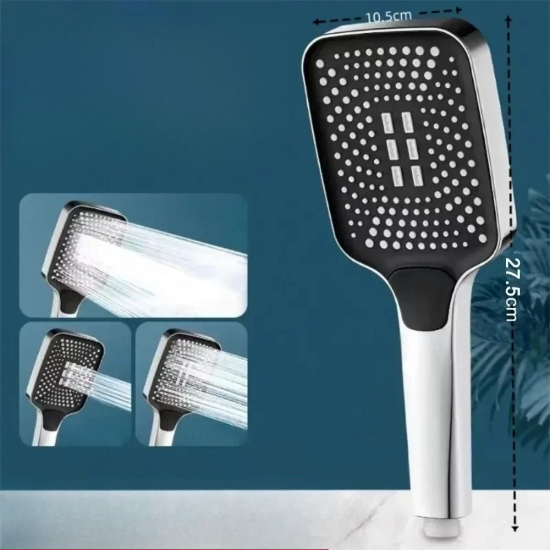 AliExpress Adjustable 3-Mode High Pressure Shower Head Large Flow Water Saving Rainfall Shower Mixer Bathroom Accessory, view 4