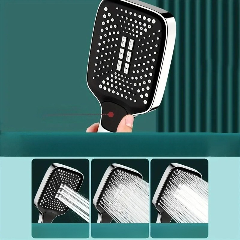 AliExpress Adjustable 3-Mode High Pressure Shower Head Large Flow Water Saving Rainfall Shower Mixer Bathroom Accessory, view 5