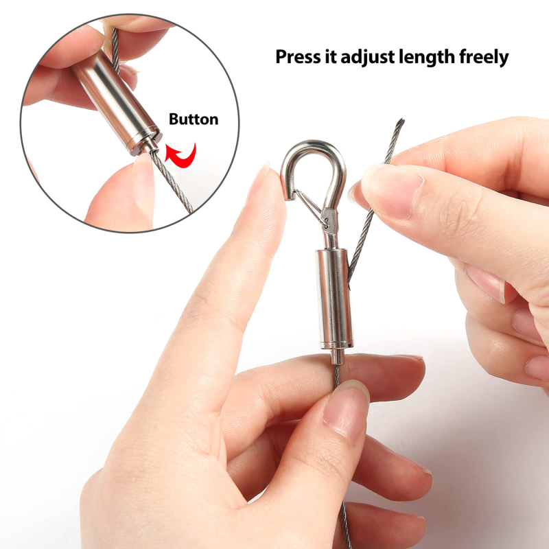 AliExpress Adjustable Wire Rope Spring Hook Hanging System, view 3