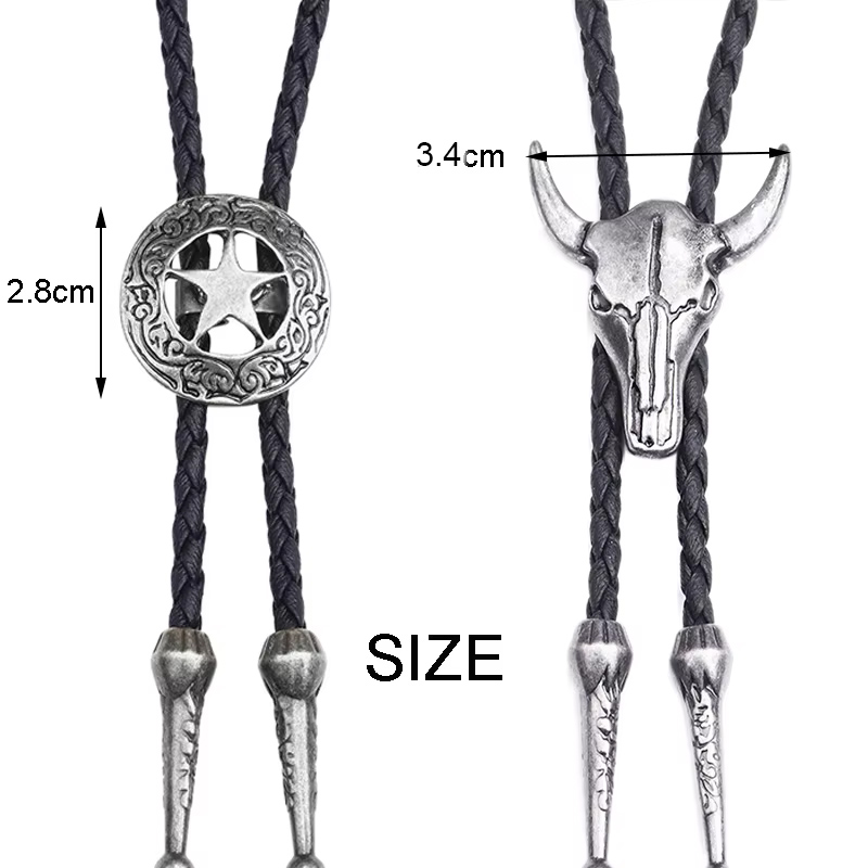 AliExpress Western Bull Head Bolo Tie Necklace, view 2